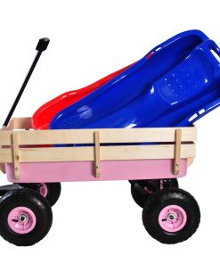 Outdoor All Terrain Wagon Cart with Wood Railing Air Tires