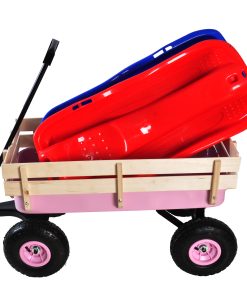 Outdoor All Terrain Wagon Cart with Wood Railing Air Tires