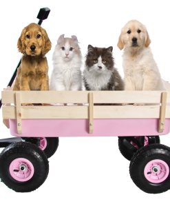 Outdoor All Terrain Wagon Cart with Wood Railing Air Tires