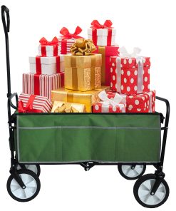 Folding Wagon Garden Shopping Beach Cart Green