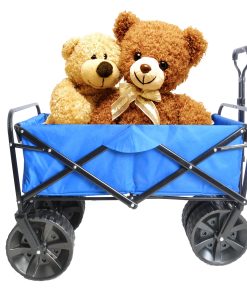 Folding Wagon Garden Cart, Blue