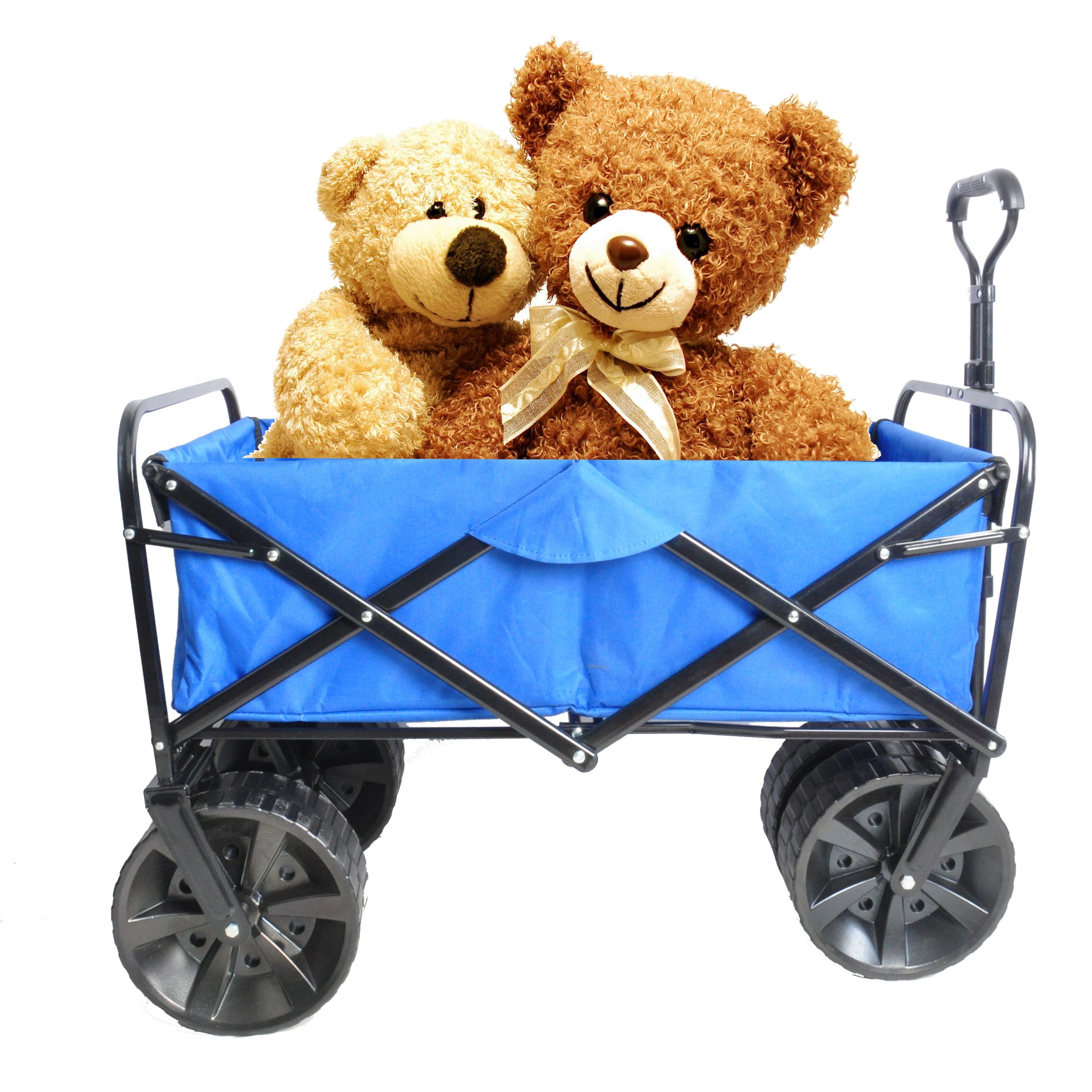 Folding Wagon Garden Cart, Blue