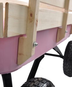 Outdoor All Terrain Wagon Cart with Wood Railing Air Tires