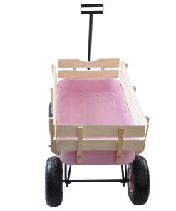 Outdoor All Terrain Wagon Cart with Wood Railing Air Tires