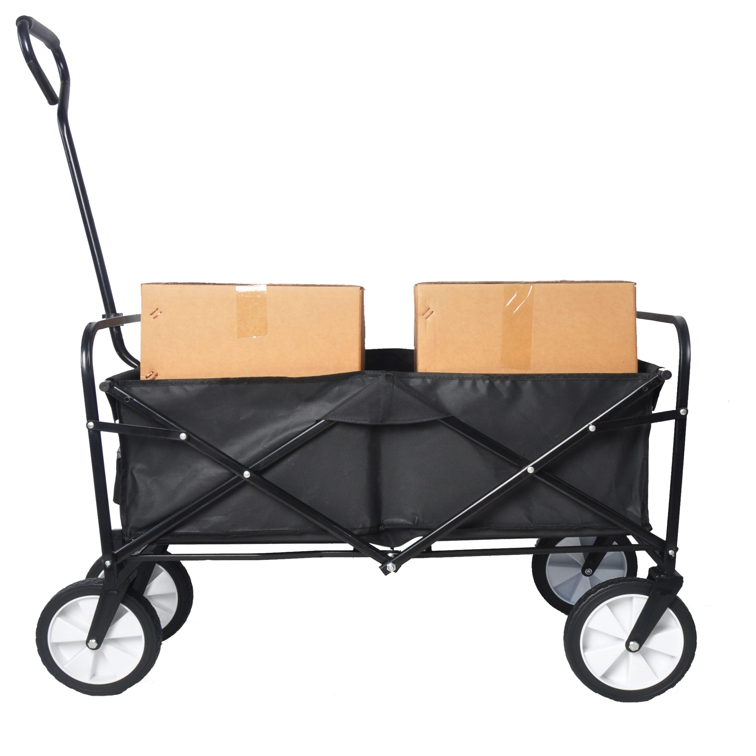 Folding Wagon Garden Cart, Black
