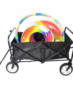 Folding Wagon Garden Cart, Black