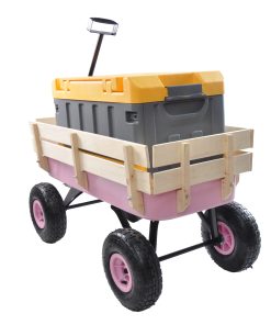 Outdoor All Terrain Wagon Cart with Wood Railing Air Tires