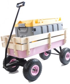 Outdoor All Terrain Wagon Cart with Wood Railing Air Tires