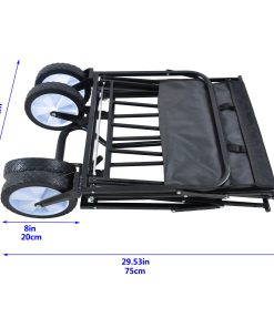 Folding Wagon Garden Cart, Black