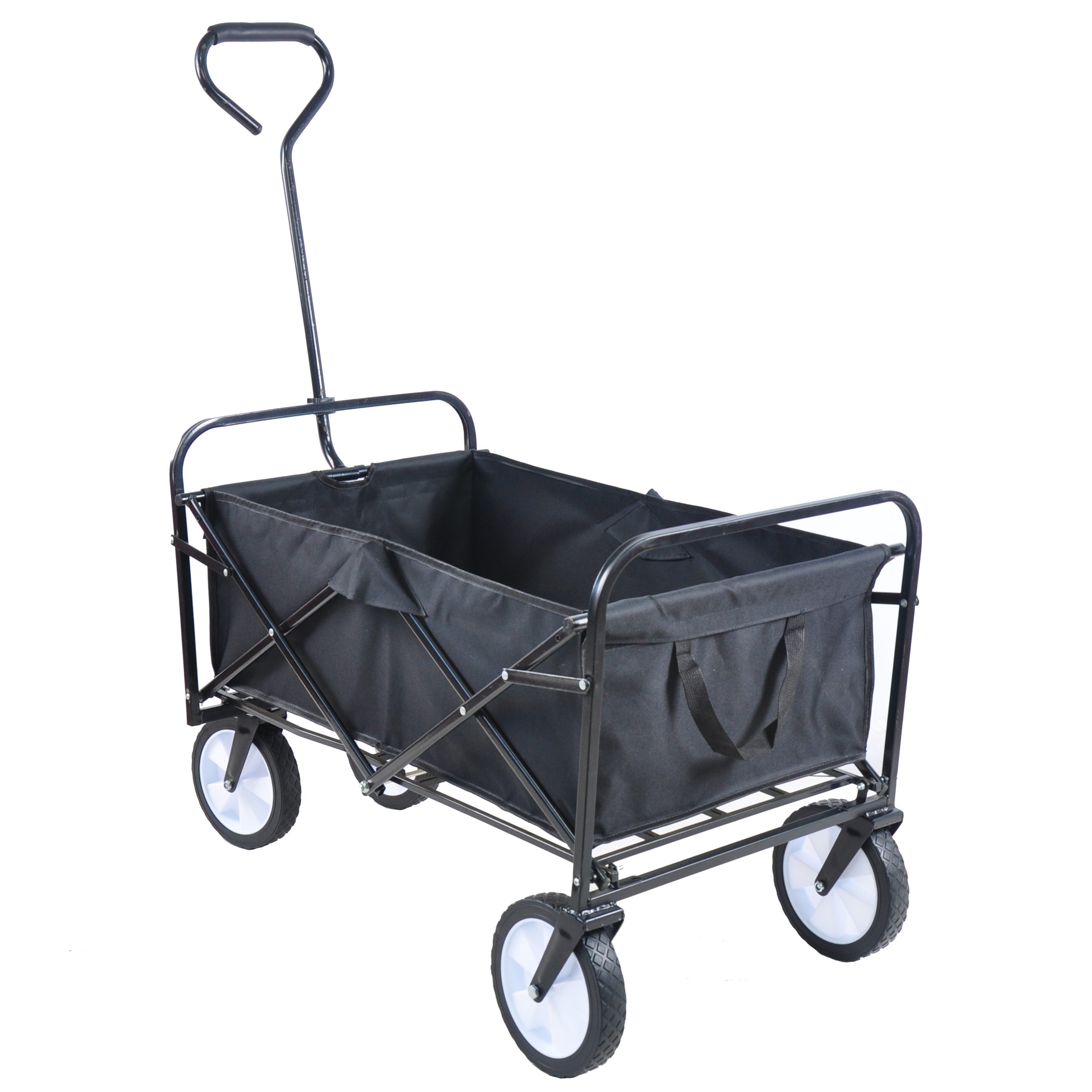 Folding Wagon Garden Cart, Black