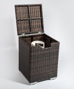 Outdoor Square Fire Pit Table With Propane Tank Cover