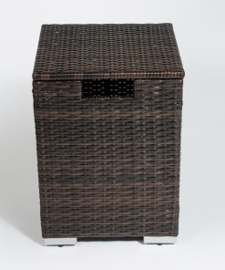 Outdoor Square Fire Pit Table With Propane Tank Cover