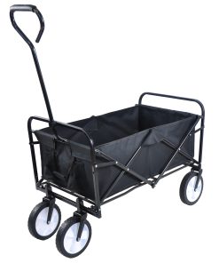 Folding Wagon Garden Cart, Black