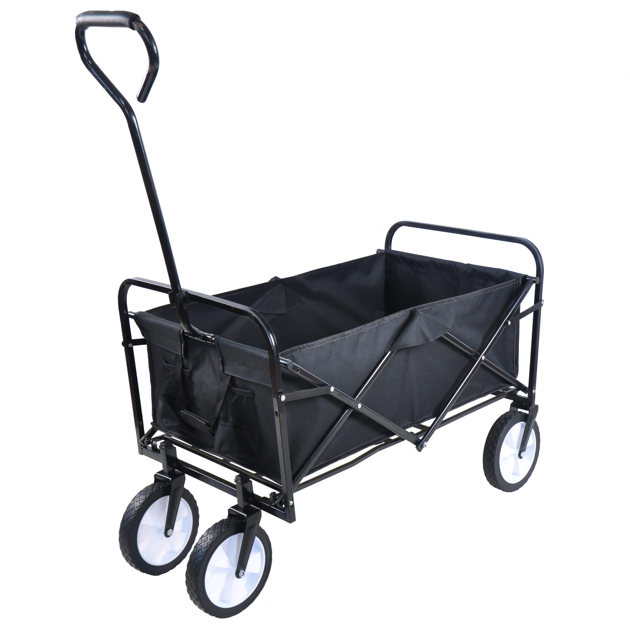 Folding Wagon Garden Cart, Black