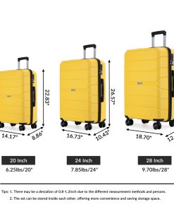 Spinner Wheels PP 3 Piece Luggage Sets