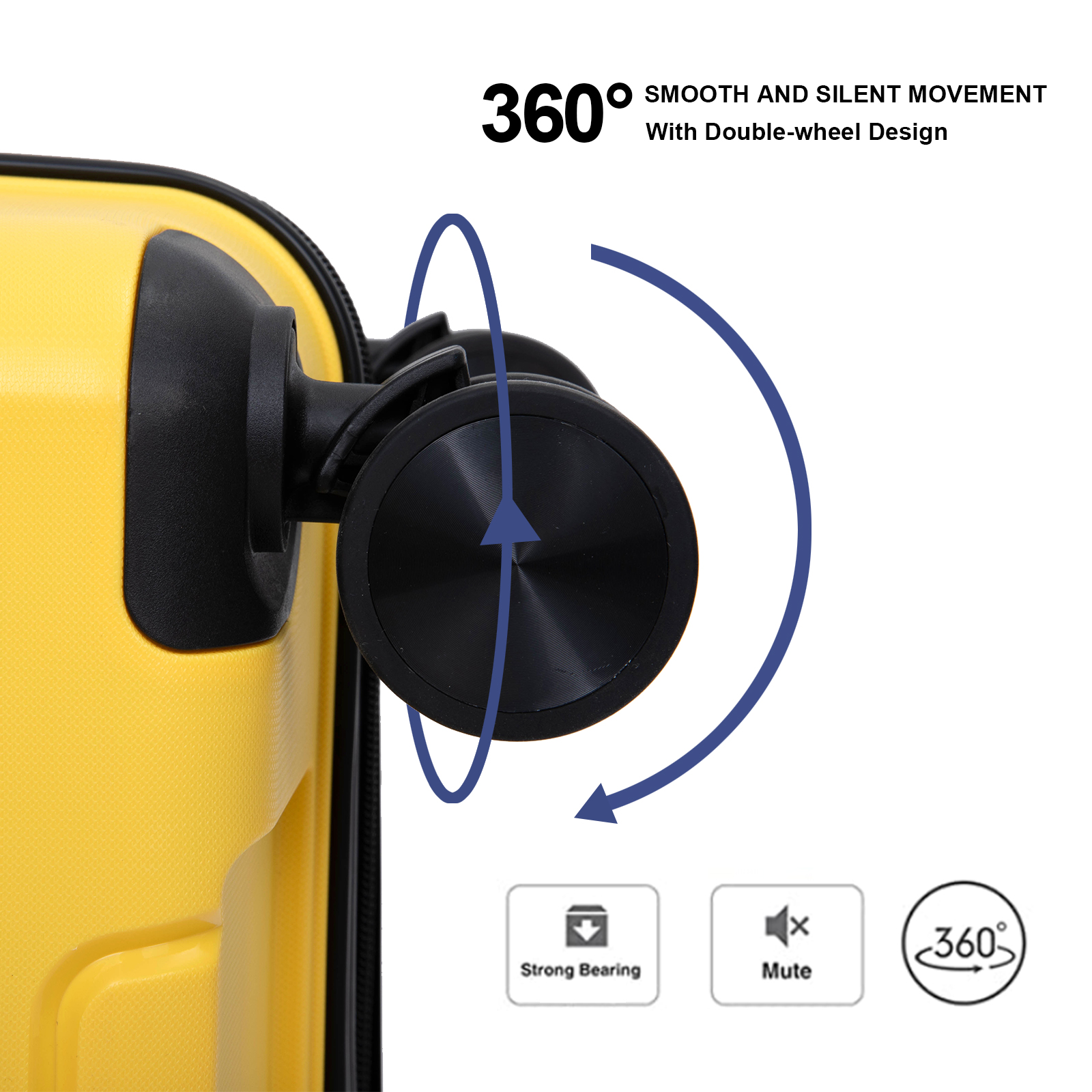 Spinner Wheels PP 3 Piece Luggage Sets