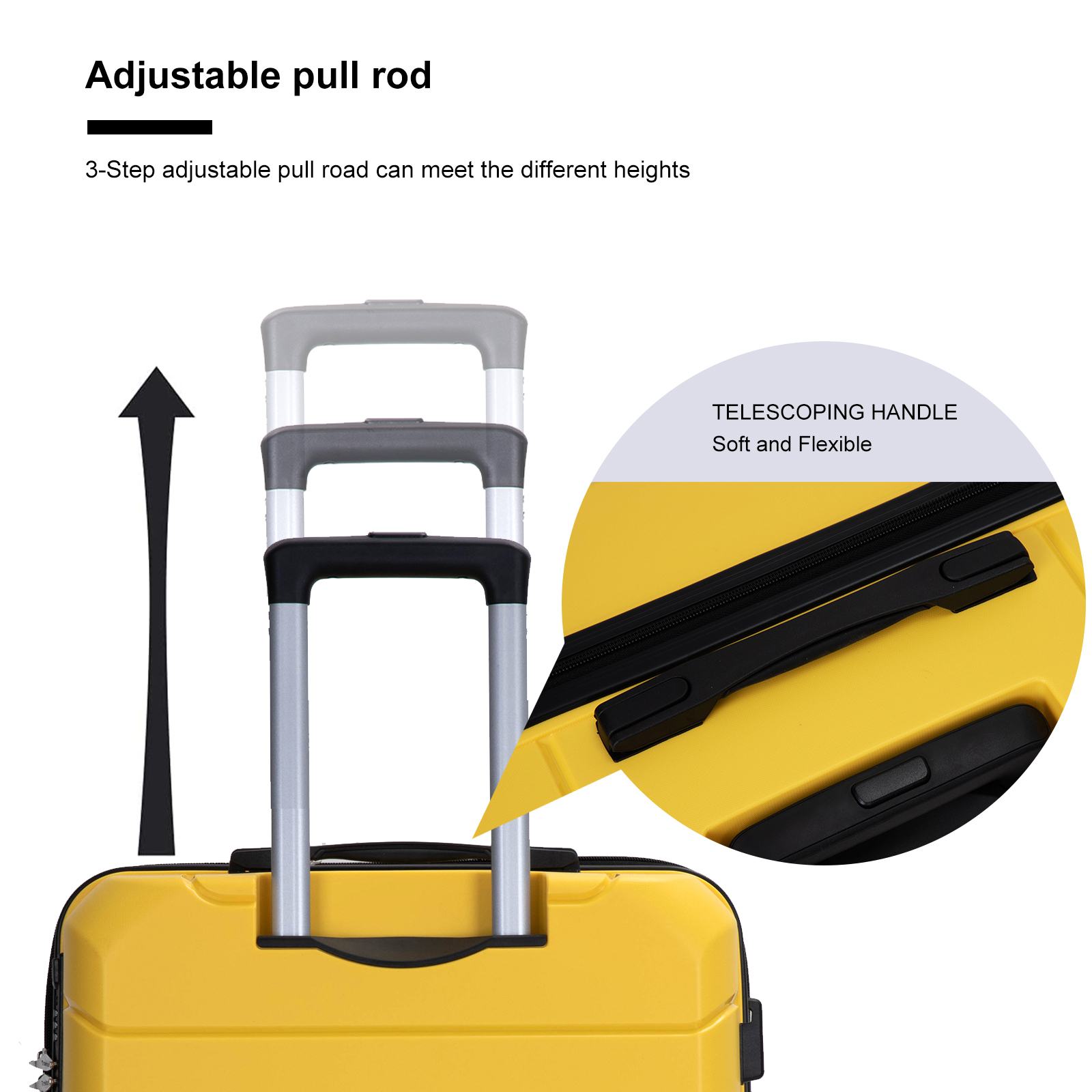 Spinner Wheels PP 3 Piece Luggage Sets