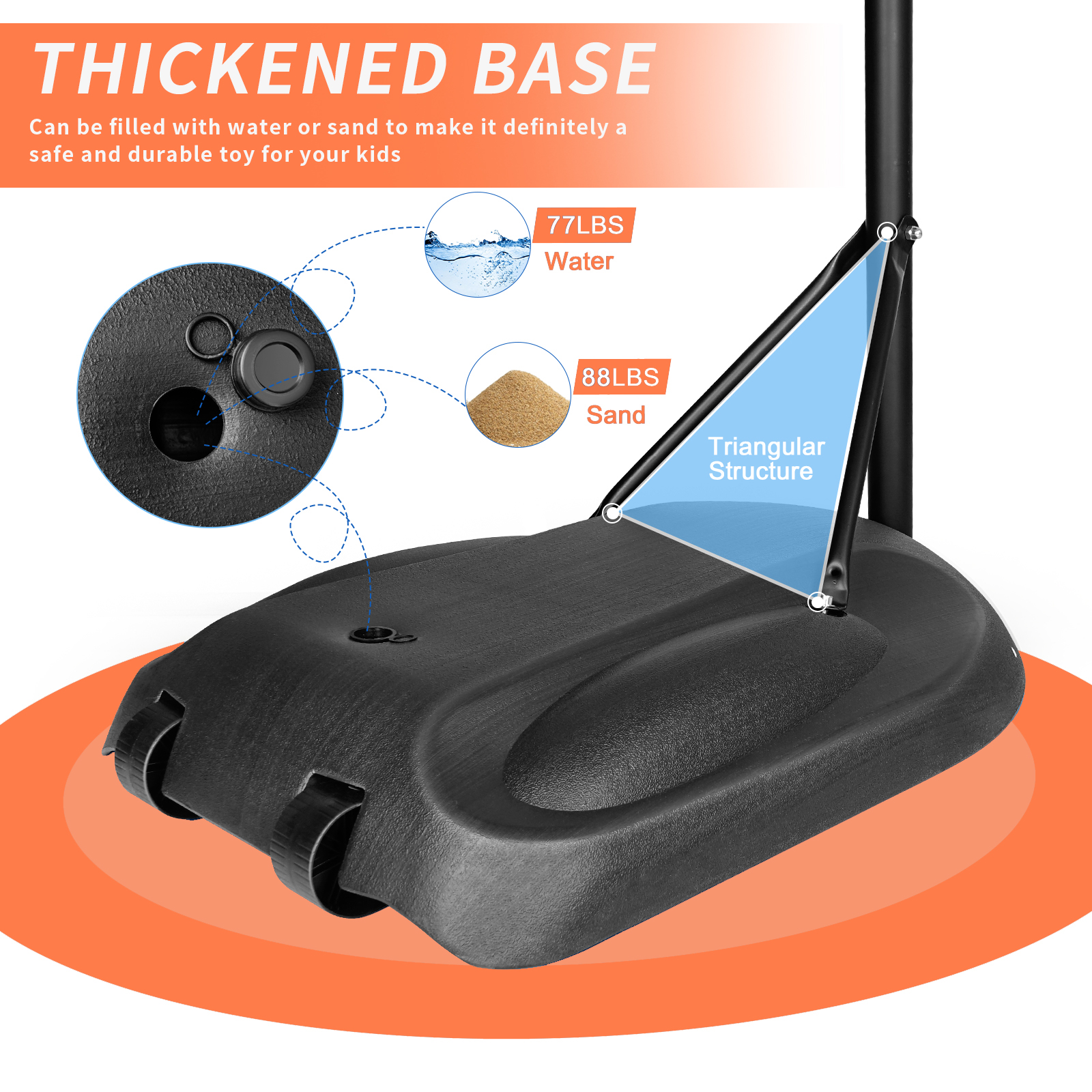 Portable Basketball Hoop System, 32 Inch Backboard