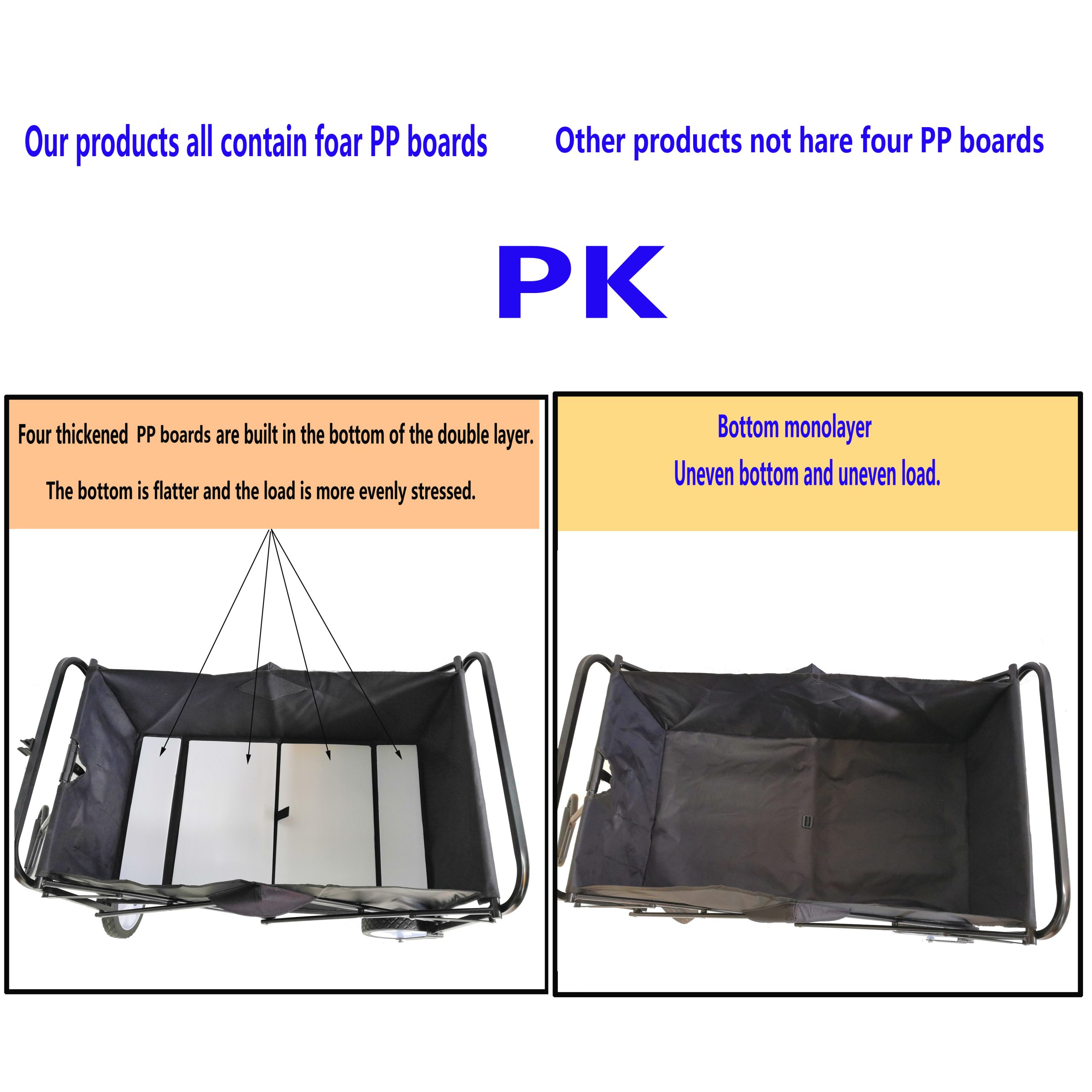 Folding Wagon Garden Cart, Black