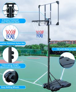 Portable Basketball Hoop Stand with Wheels for Youth