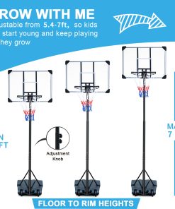 Portable Basketball Hoop Stand with Wheels for Youth