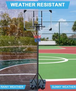 Portable Basketball Hoop Stand with Wheels for Youth