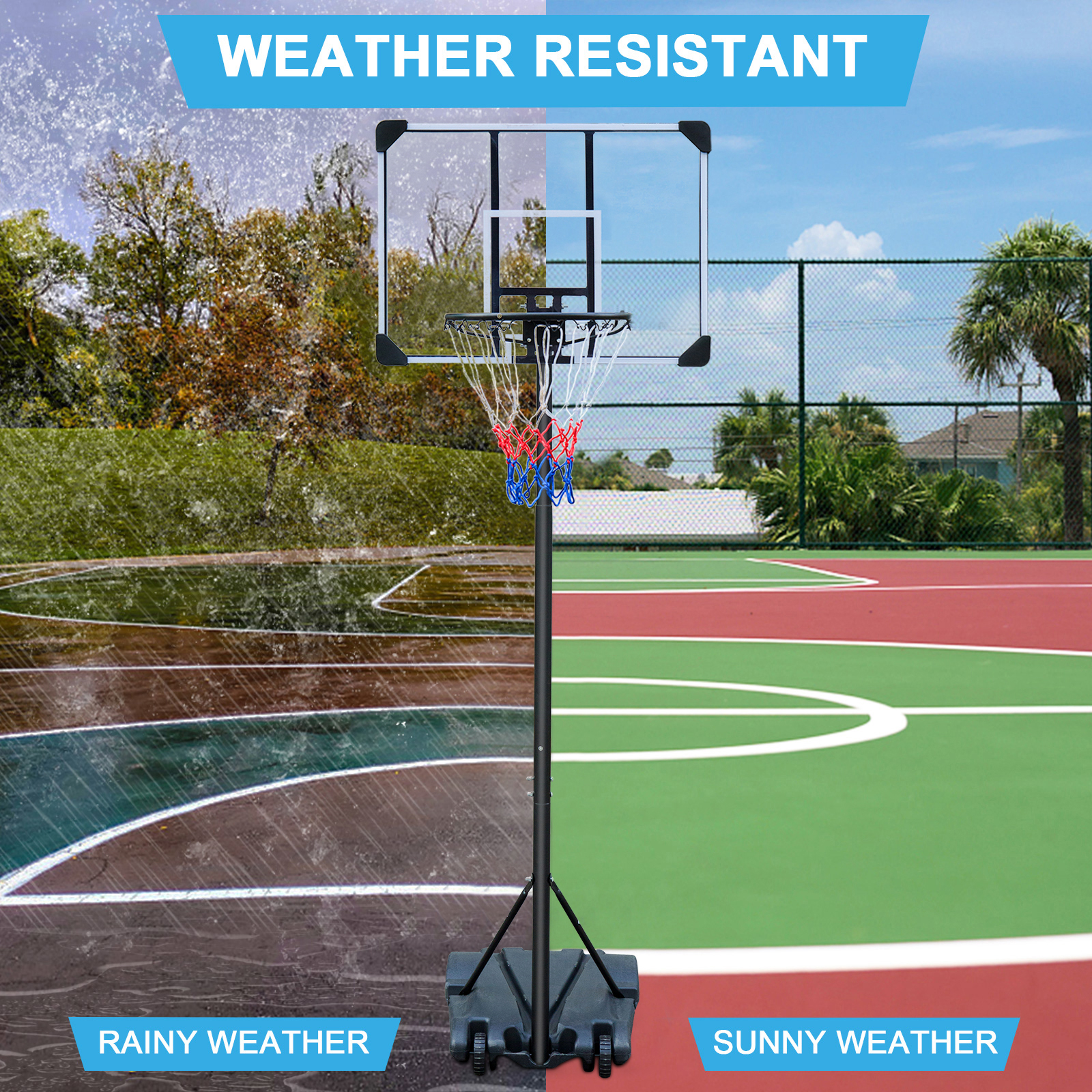 Portable Basketball Hoop Stand with Wheels for Youth