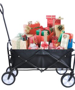 Folding Wagon Garden Cart, Black