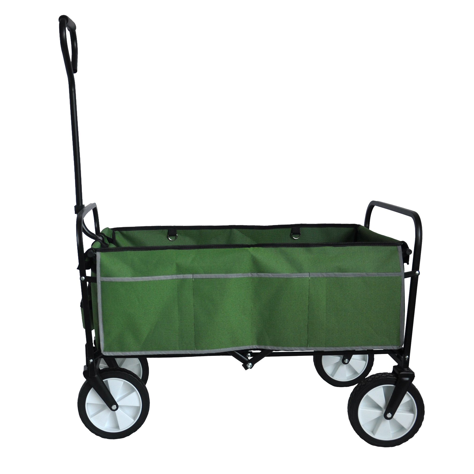 Folding Wagon Garden Shopping Beach Cart Green