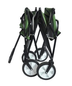 Folding Wagon Garden Shopping Beach Cart Green