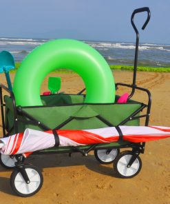 Folding Wagon Garden Shopping Beach Cart Green