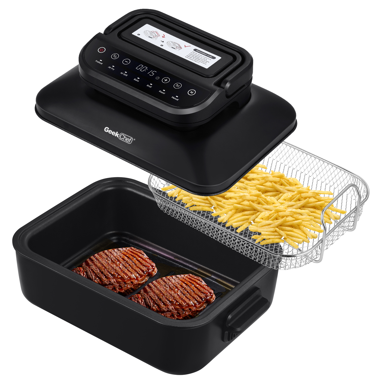 Geek Chef 7 In 1 Smokeless Electric Indoor Grill