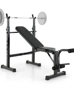 Olympic Weight Bench Press Set With Squat Rack