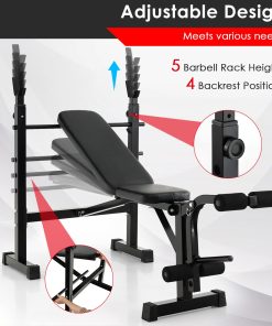 Olympic Weight Bench Press Set With Squat Rack