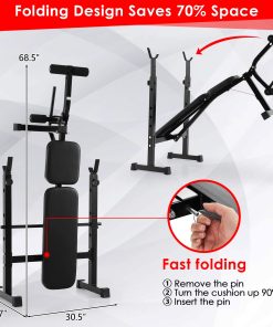 Olympic Weight Bench Press Set With Squat Rack