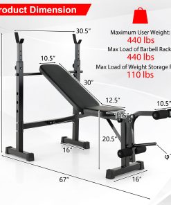 Olympic Weight Bench Press Set With Squat Rack