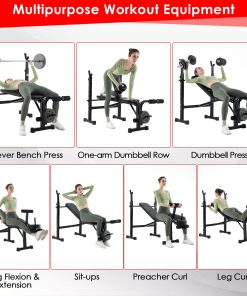 Olympic Weight Bench Press Set With Squat Rack