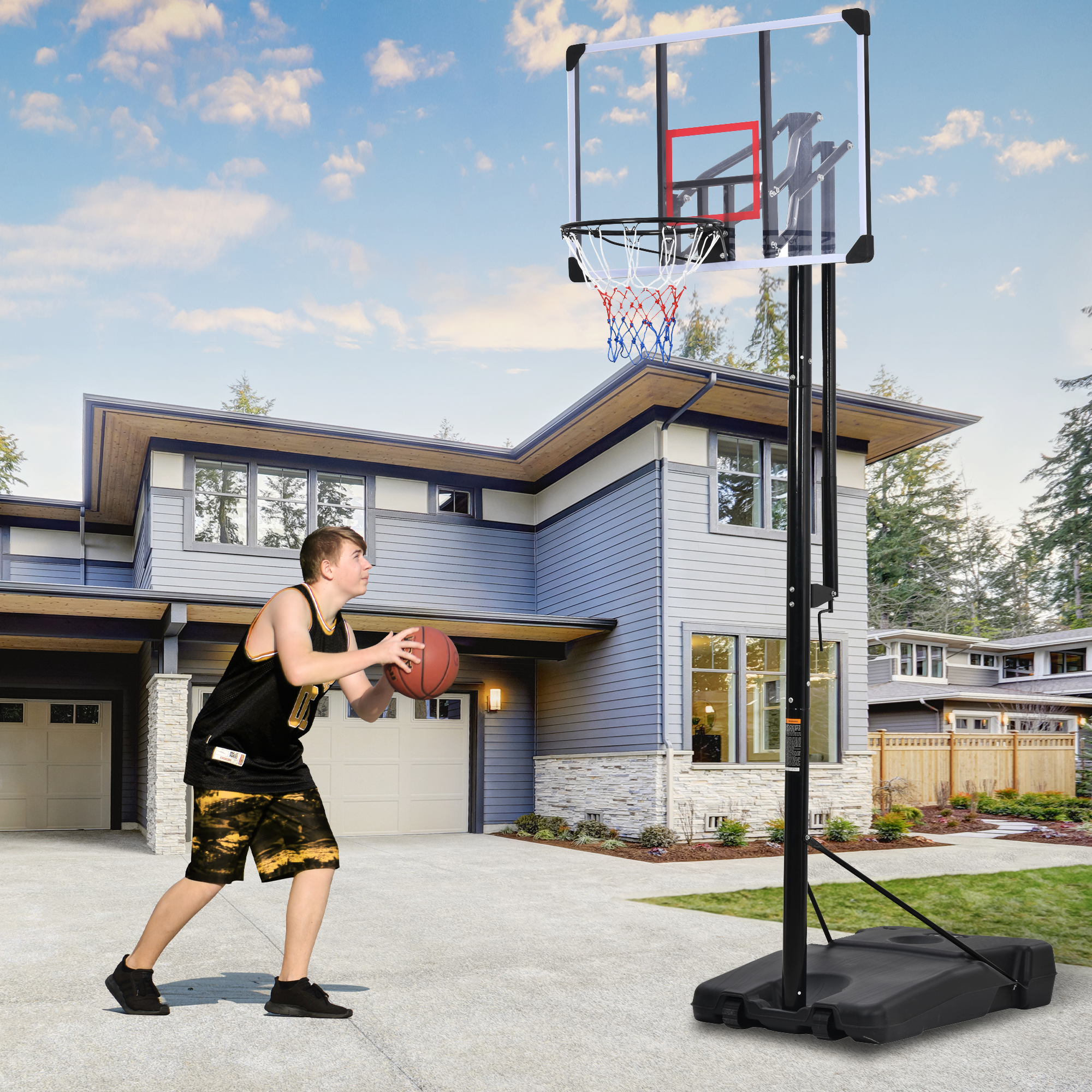 Height Adjustment Outdoor Basketball System