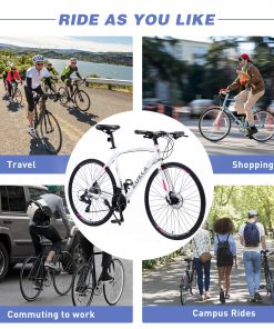 24 Speed Hybrid Bike, White