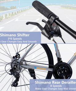 24 Speed Hybrid Bike, Sliver