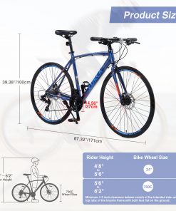 24 Speed Hybrid Bike, Blue