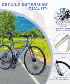 24 Speed Hybrid Bike, Blue