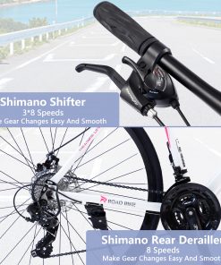 24 Speed Hybrid Bike, White