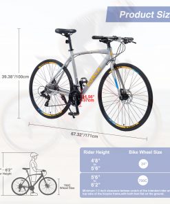 24 Speed Hybrid Bike, Sliver