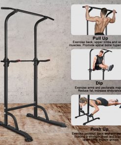 Power Tower Workout Dip Station Pull Up Bar