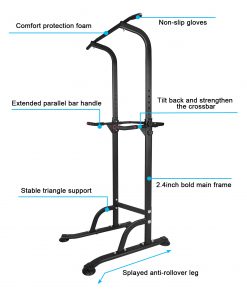 Power Tower Workout Dip Station Pull Up Bar