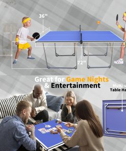 Foldable & Portable 8FT Mid-Size Table Tennis Table