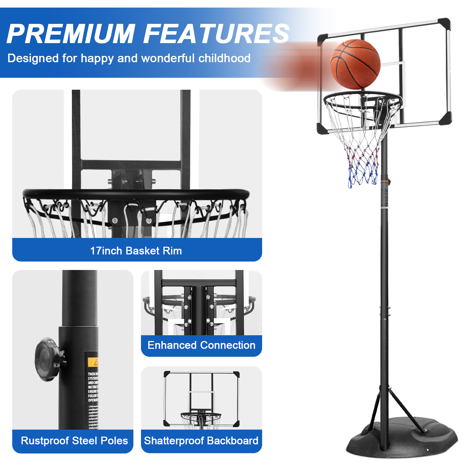 Portable Basketball Hoop System Stand