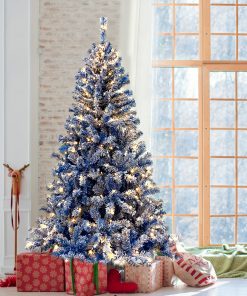 6FT Pre-lit Hinged Artificial Fir Christmas Tree