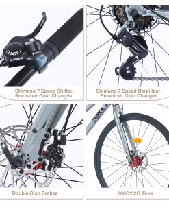 7 Speed Hybrid Bike For Men Women
